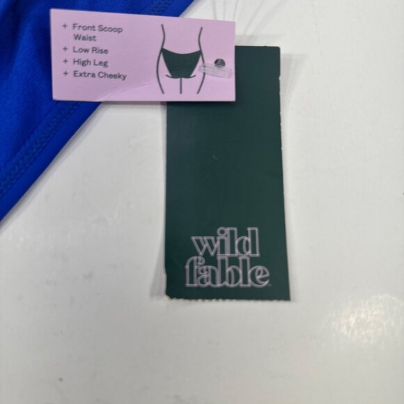 Wild Fable Women's Size Small 4-6 Swim Bottom Bikini Hi Leg Blue New With Tags - Picture 3 of 9